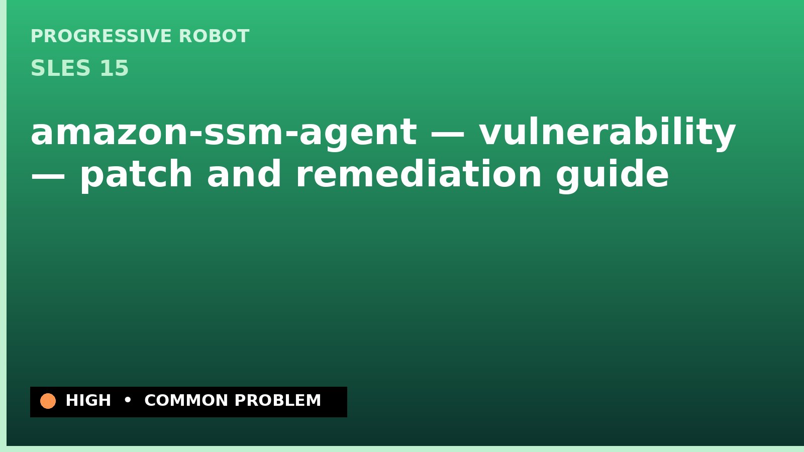 SLES 15 — amazon-ssm-agent — vulnerability — patch and remediation guide — diagnosis and fix on SLES 15