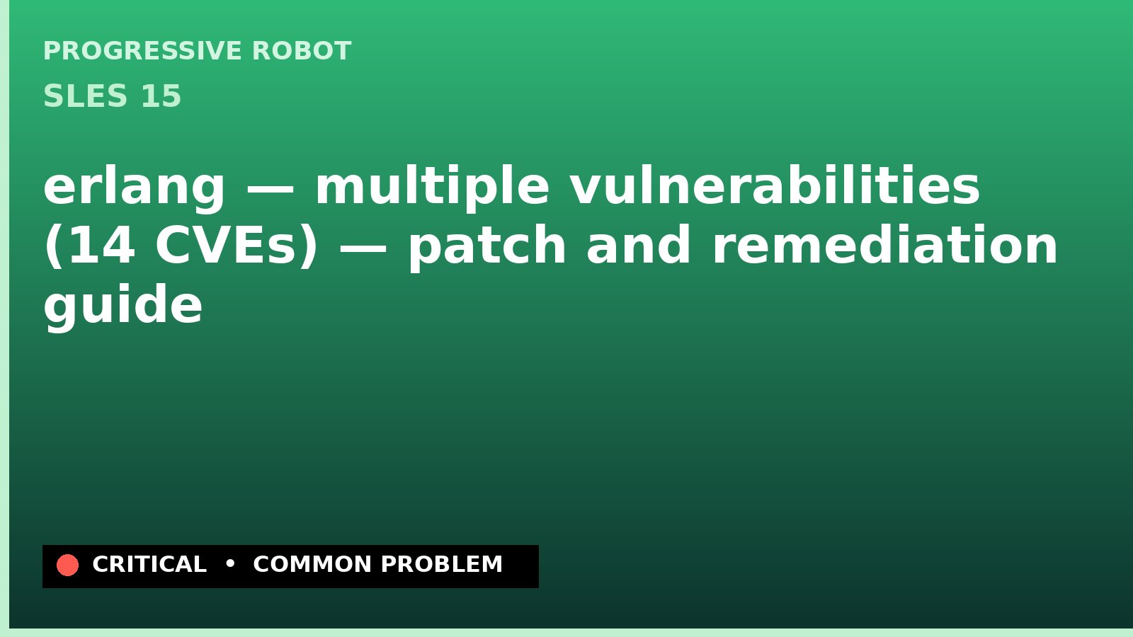 SLES 15 — erlang — multiple vulnerabilities (14 CVEs) — patch and remediation guide