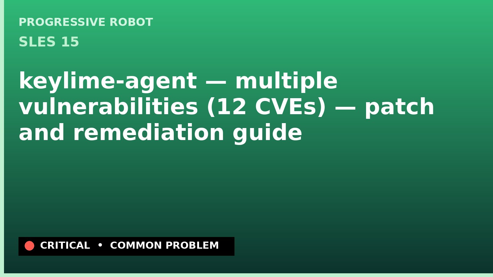 SLES 15 — keylime-agent — multiple vulnerabilities (12 CVEs) — patch and remediation guide