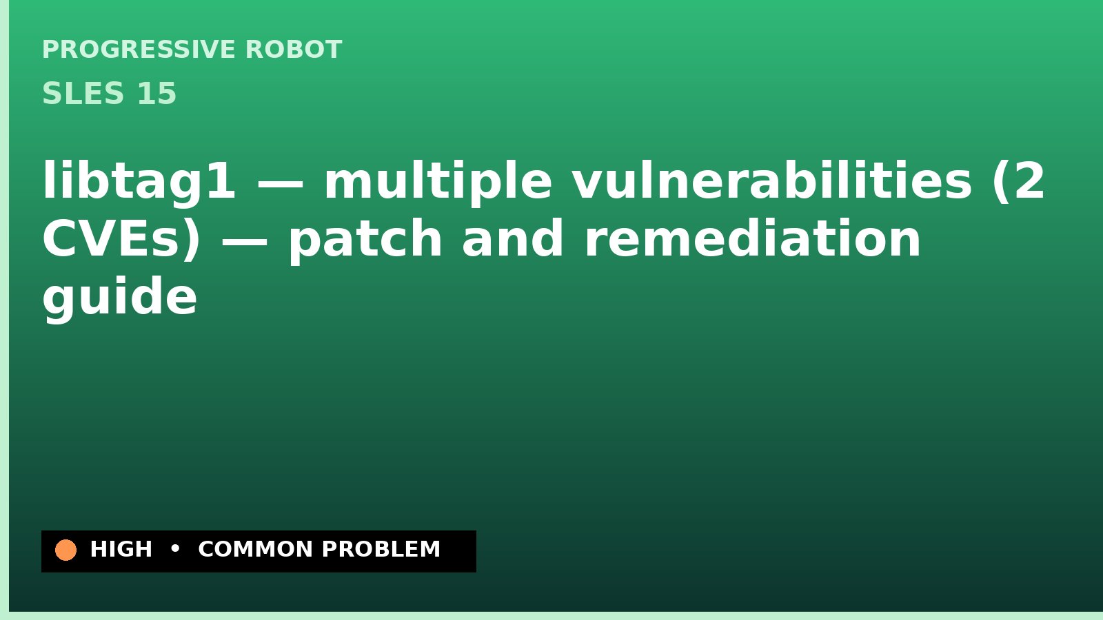 SLES 15 — libtag1 — multiple vulnerabilities (2 CVEs) — patch and remediation guide — diagnosis and fix on SLES 15