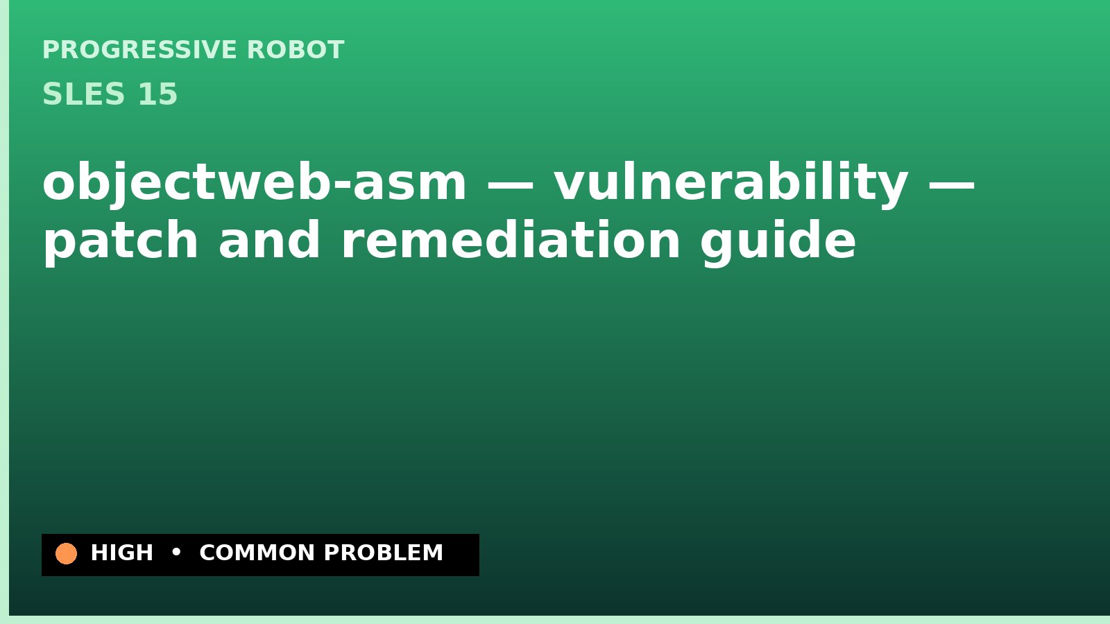 SLES 15 — objectweb-asm — vulnerability — patch and remediation guide — diagnosis and fix on SLES 15