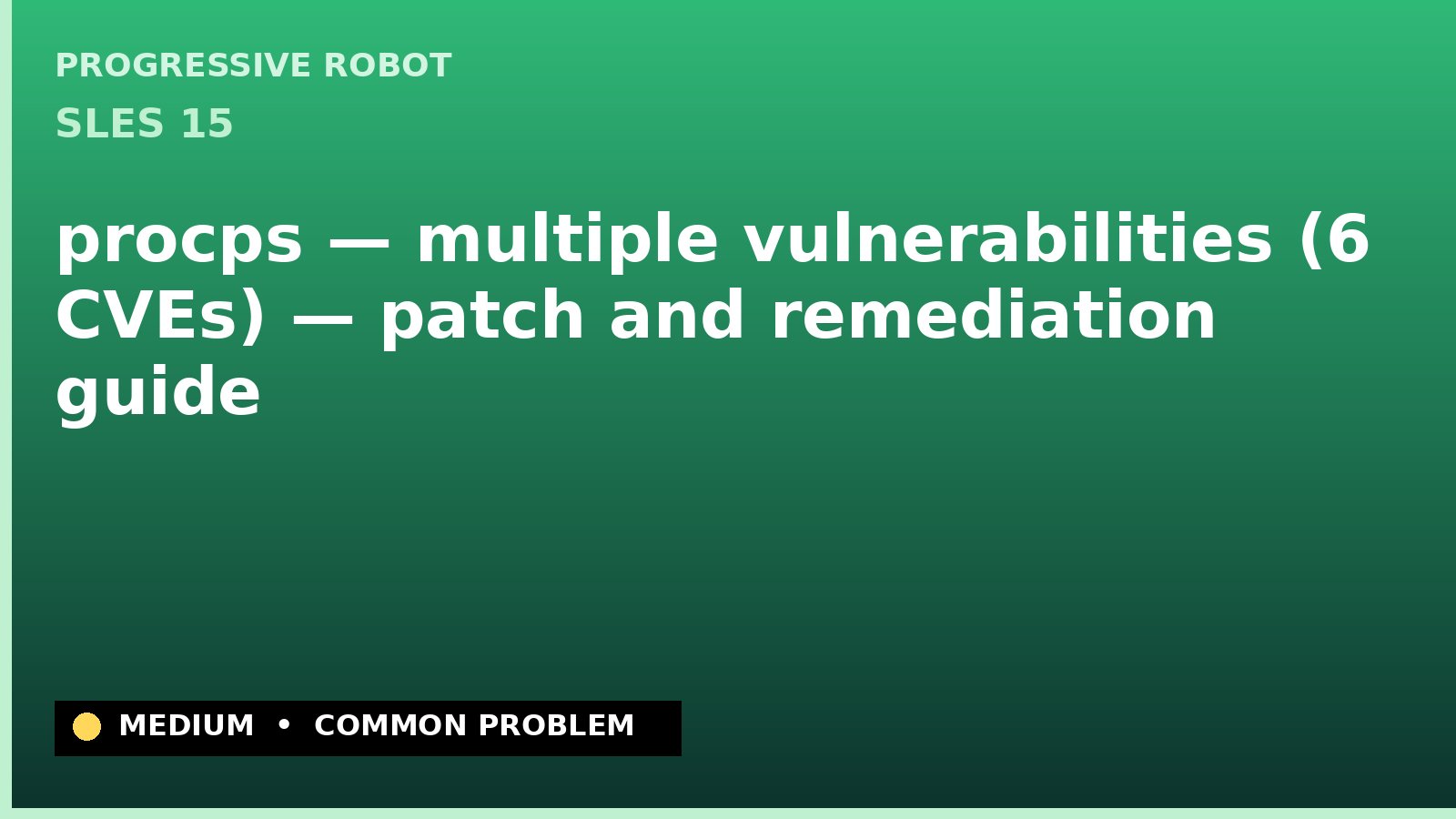 SLES 15 — procps — multiple vulnerabilities (6 CVEs) — patch and remediation guide — diagnosis and fix on SLES 15