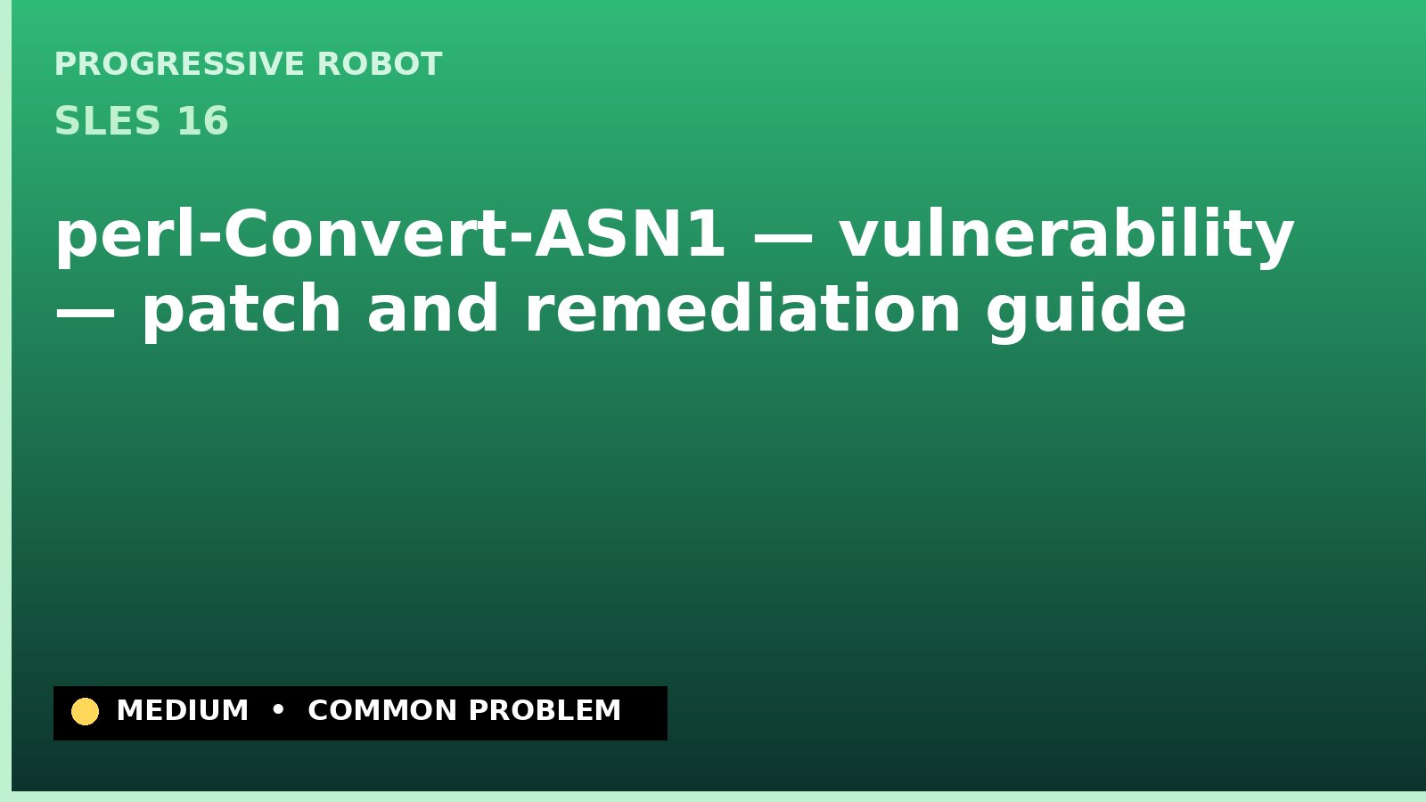 SLES 16 — perl-Convert-ASN1 — vulnerability — patch and remediation guide — diagnosis and fix on SLES 16