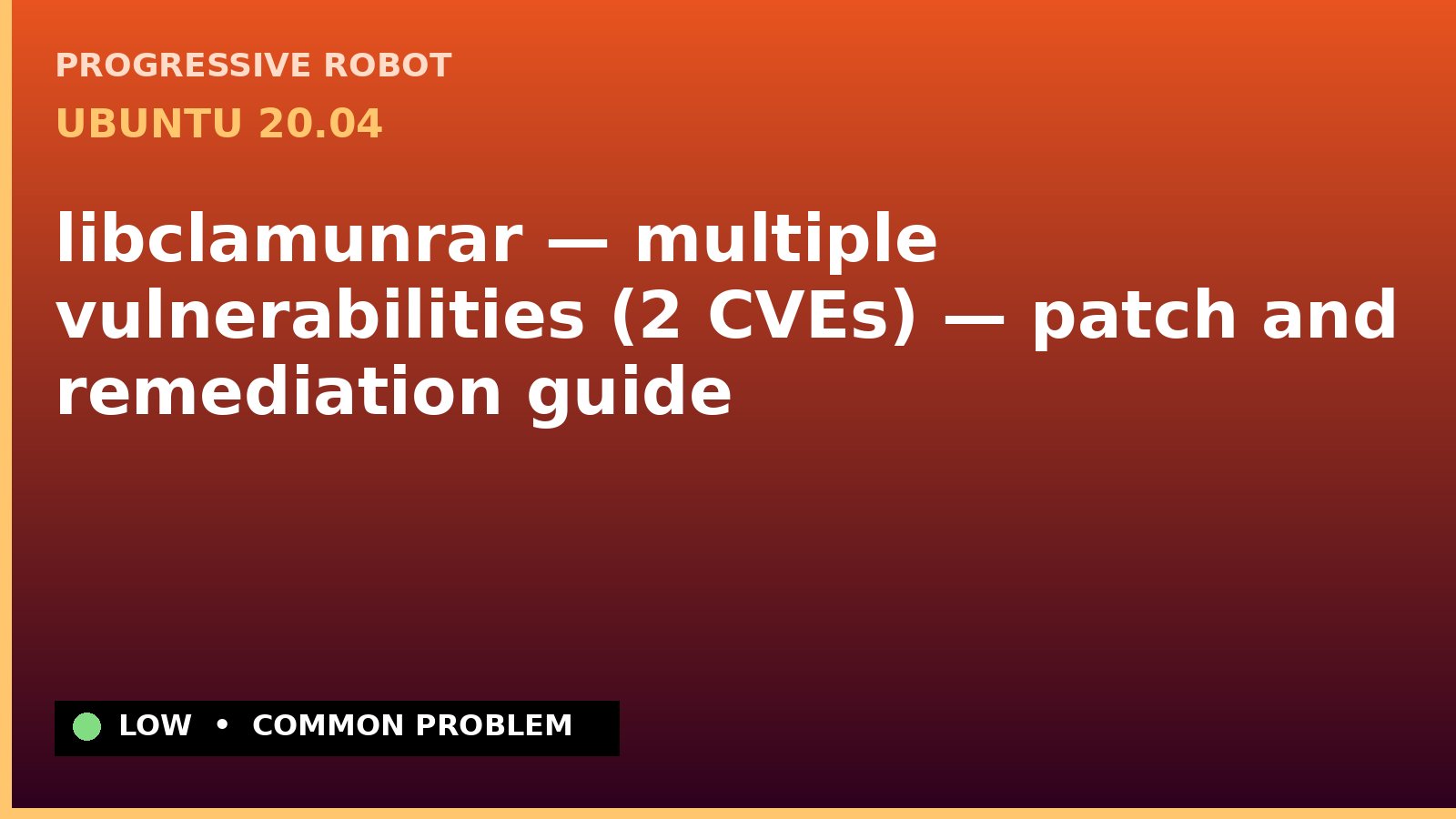 Ubuntu 20.04 — libclamunrar — multiple vulnerabilities (2 CVEs) — patch and remediation guide — diagnosis and fix on Ubuntu 20.04