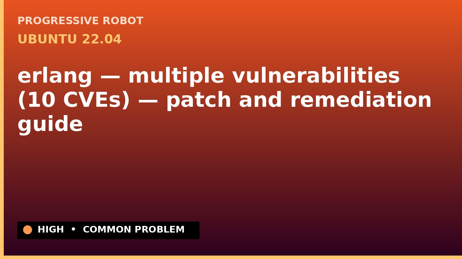 Ubuntu 22.04 — erlang — multiple vulnerabilities (10 CVEs) — patch and remediation guide — diagnosis and fix on Ubuntu 22.04