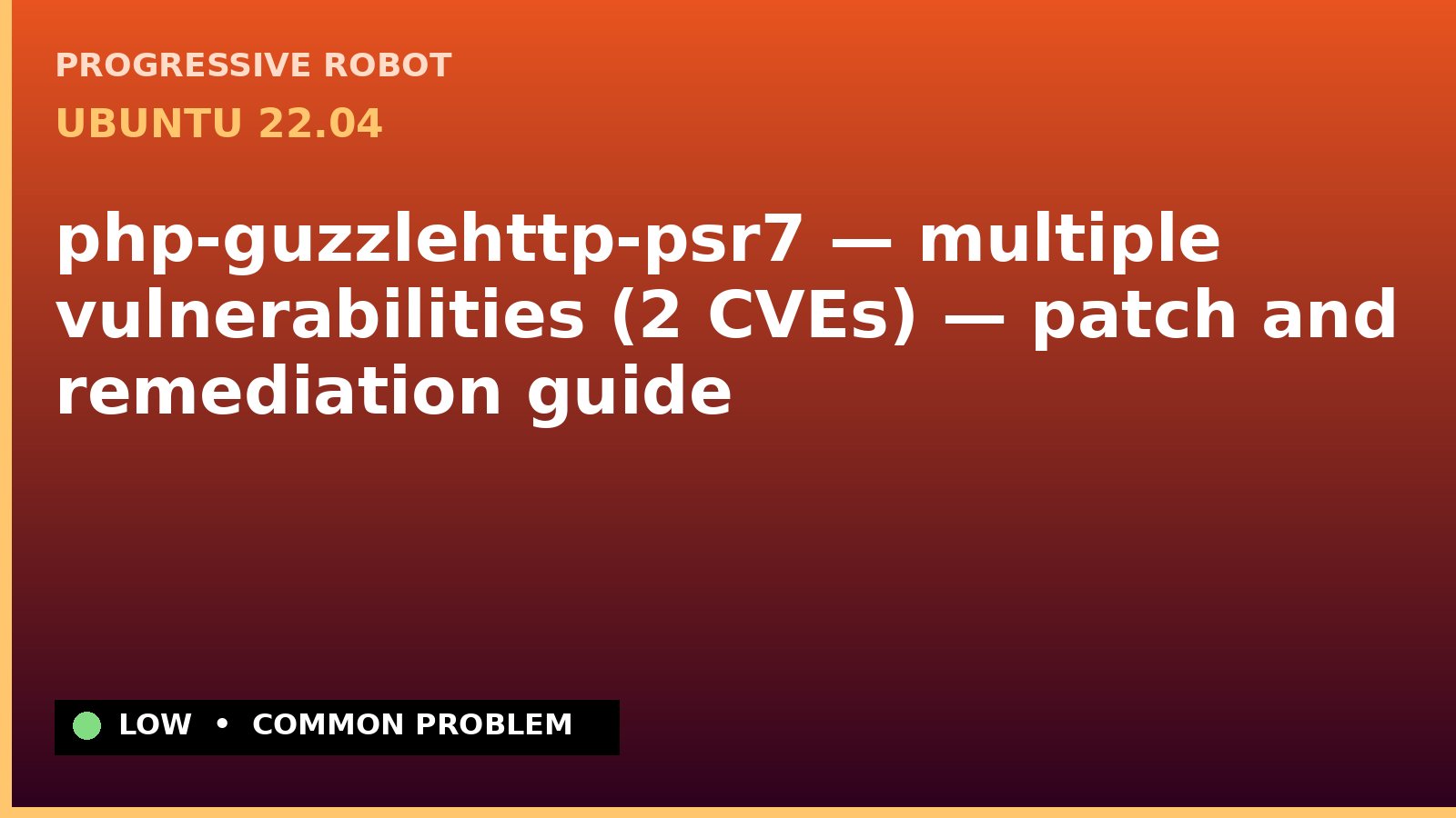 Ubuntu 22.04 — php-guzzlehttp-psr7 — multiple vulnerabilities (2 CVEs) — patch and remediation guide — diagnosis and fix on Ubuntu 22.04
