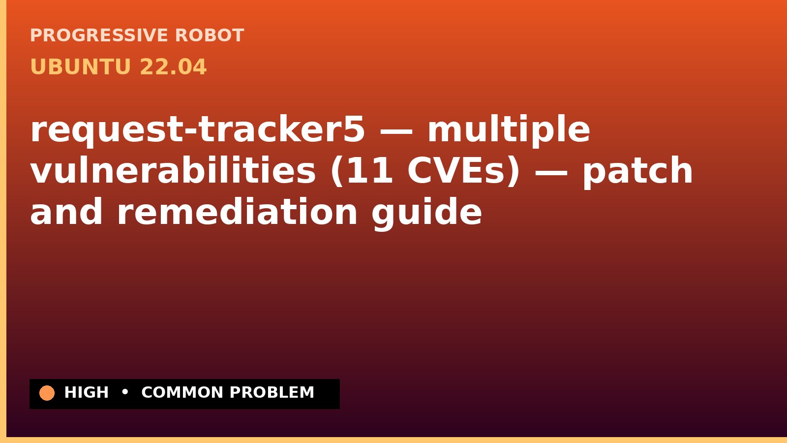 Ubuntu 22.04 — request-tracker5 — multiple vulnerabilities (11 CVEs) — patch and remediation guide — diagnosis and fix on Ubuntu 22.04