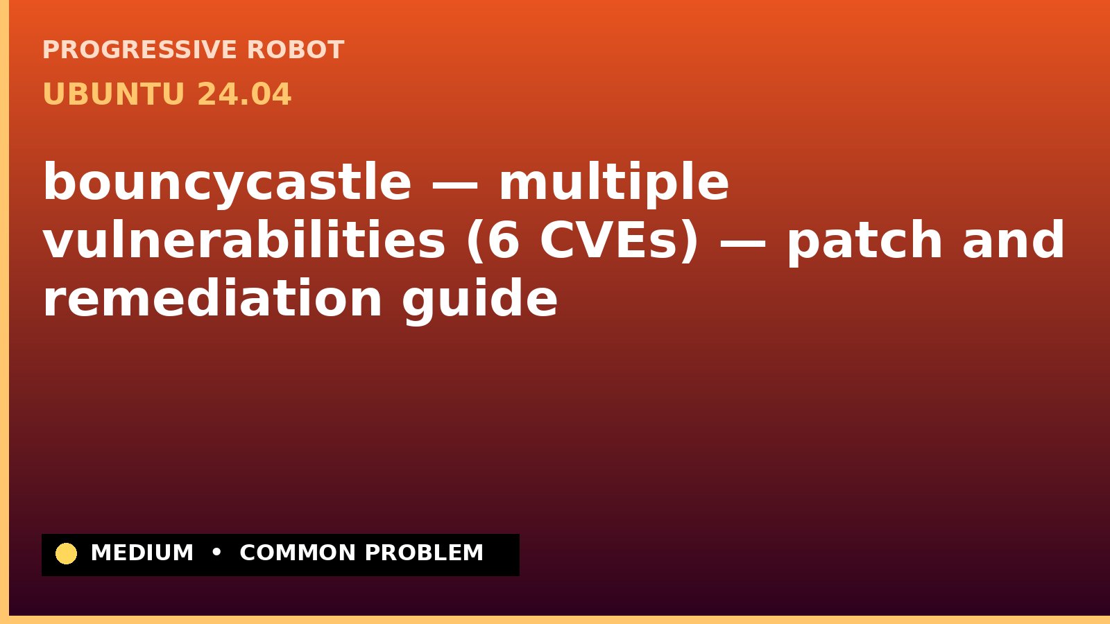 Ubuntu 24.04 — bouncycastle — multiple vulnerabilities (6 CVEs) — patch and remediation guide — diagnosis and fix on Ubuntu 24.04